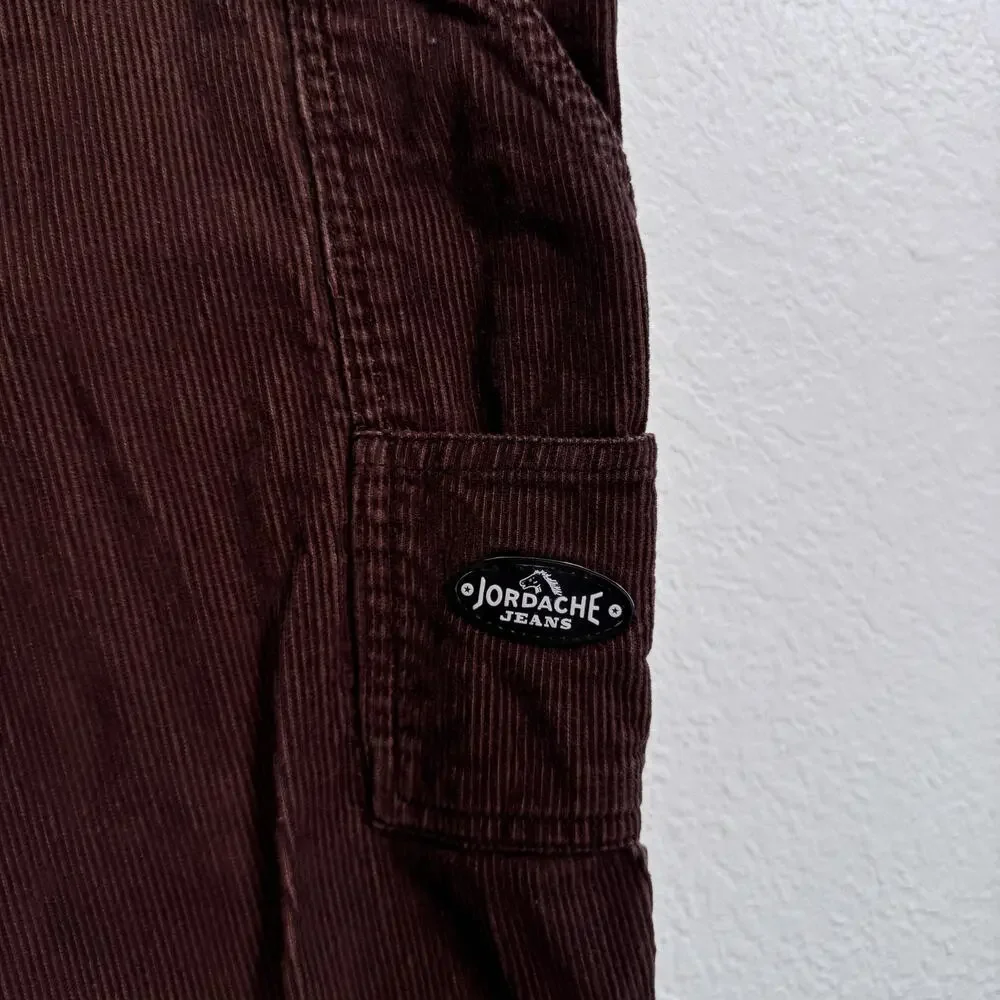 Vintage Jordache Overalls Large 11-13 Corduroy Carpenter Cargo Bib Utility Y2K - Picture 8 of 11